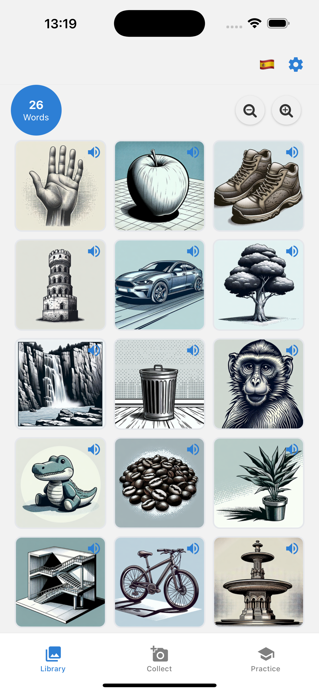 LingoCam App Library View